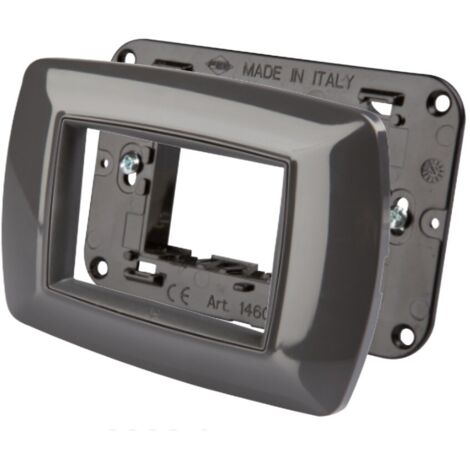 Placca 3 moduli in tecnopolimero con supporto