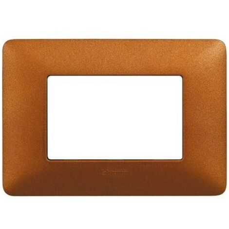 Placca 3 Moduli Matix Rosso Terra Materiale Tecnopolimero