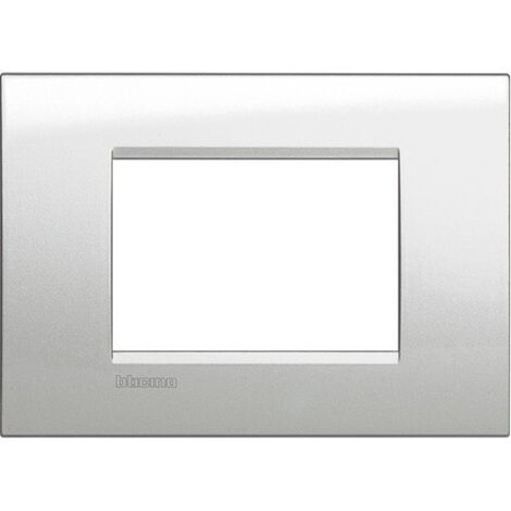Placca 3 posti argento lunare Bticino LNA4803GL Living-light- tech