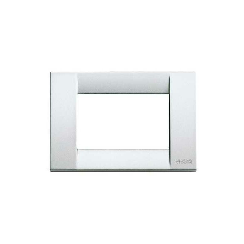 16733.21 Plaque de recouvrement classique à 3 modules argent métallisé Idea