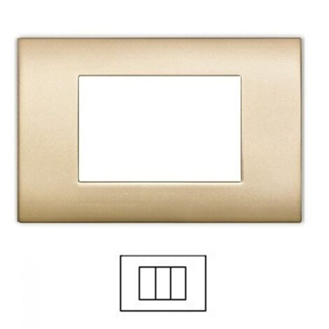Placca 3 Posti AVORIO Satinato LIVING Light LNA4803 / LN4703 Compatibile