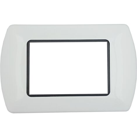 Placca 3 posti Bianca TIPO L4803PB Compatibile con Bticino Living