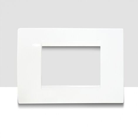 Placca 3 posti Bianco Light tipo LNA4803BI COMPATIBILE Living