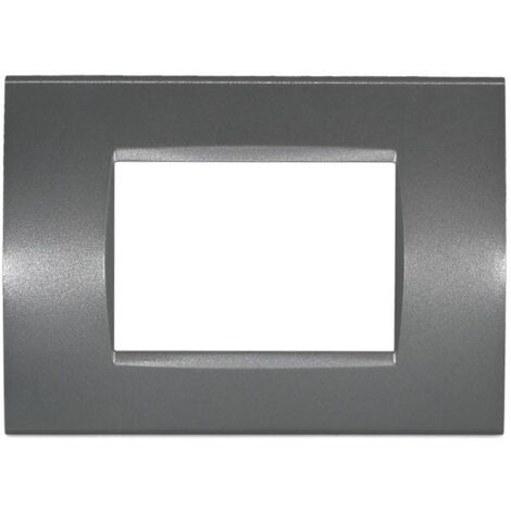 Placca 3 posti grigio Living light compatibile
