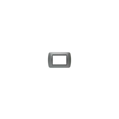 Placca 3 posti Living International, colore acciaio  BTIL4863AC