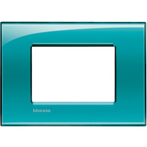 Placca 3 posti quadra verde deep LivingLight Bticino LNA4803VD
