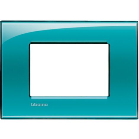 Placca 3 posti quadra verde deep LivingLight Bticino LNA4803VD