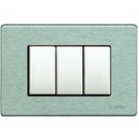 Placca 3P Per Scatola Rettangolare Alluminio Magic ( BTICINO cod. 503/3/AL )