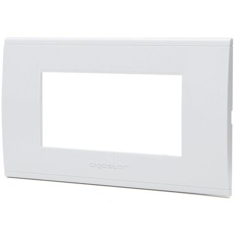Placca 4 moduli 504 in plastica bianca compatibile BTicino Livinglight