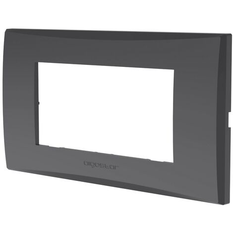 Placca 4 moduli 504 in plastica grigia compatibile anche con Vimar Plana