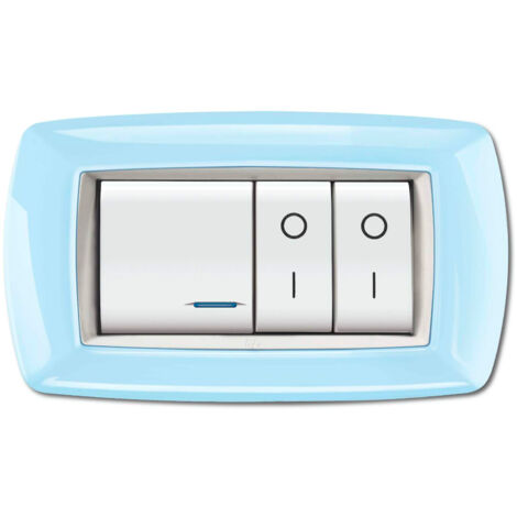 Placca 4 moduli azzurro pastello