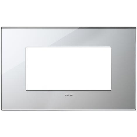 Placca 4 moduli, cristallo, argento ghiaccio vimar 22654.75