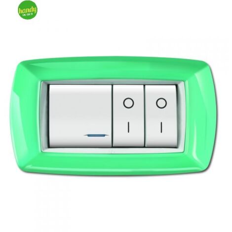 Placca 4 moduli Elettrocanali mylife verde acqua