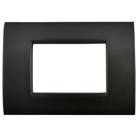 Placca 4 moduli nera per Bticino Living air compatibile tipo lnc4804ar