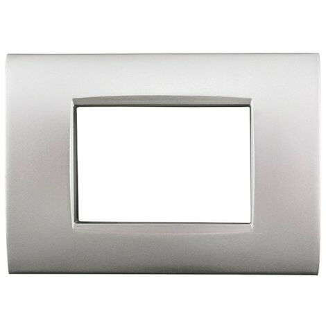 Placca 4 moduli tech per Bticino Living air compatibile silver tipo lnc4804te plastica