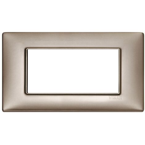 Placca 4 moduli Vimar plana reflex nichel perlato