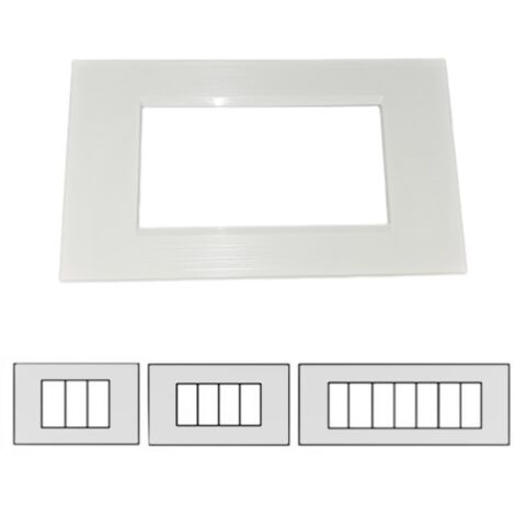 Placca 4 Posti Bianca Satinata - Compatibile Living Light - TOT