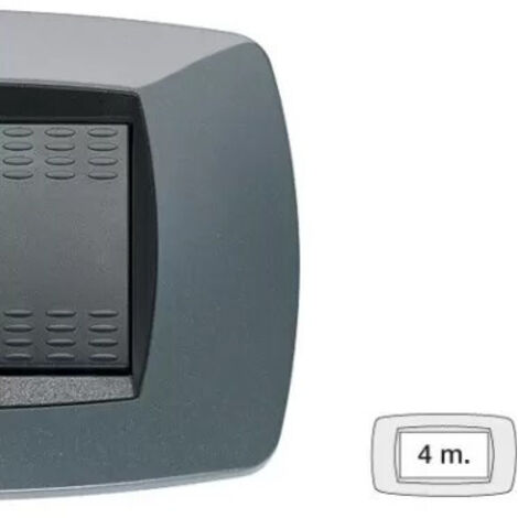 Placca 4 Posti Grigio Metallizzato Modo ( MASTER cod. 39TC194 )