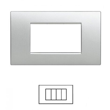 Placca 4 posti Living light compatibile Tipo LNA4804TE