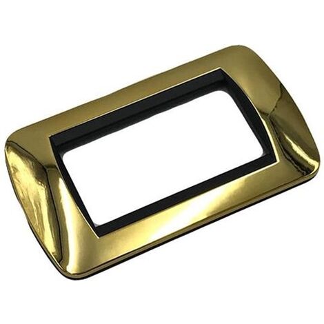 Placca 4 posti Oro COMPATIBILE CON Bticino Living TIPO L4804OR