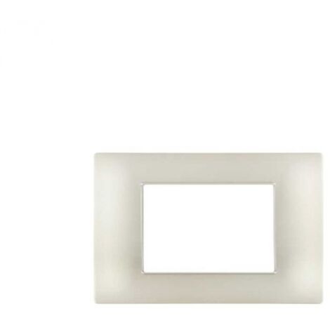 Placca 503 3 Moduli Grigio Silver Compatibile con Vimar Plana M6003-4