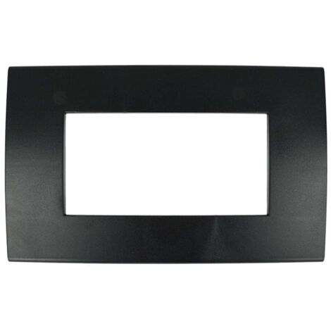 Placca 504 4M Posti Nero Lucido Slim compatibile Living Light Air SD46004-2