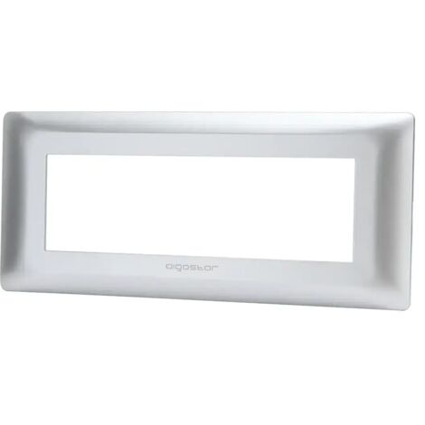 Placca 6 moduli 506 in plastica argento compatibile anche con BTicino Matix