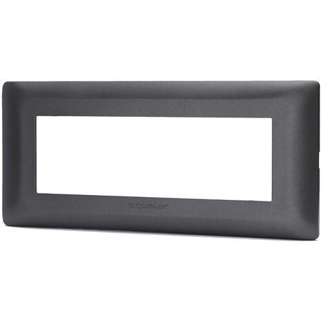 Placca 6 moduli 506 in plastica nera compatibile anche con BTicino Matix