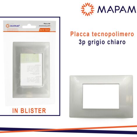 PLACCA 6003-04 3P GRIGIO CHIARO VMR-PLN TECNOPOLIMERO BLISTE