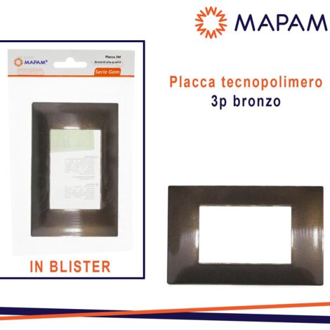 PLACCA 6003-07 3P BRONZO/VMR-PLN TECNOPOLIMERO T2 BLISTER