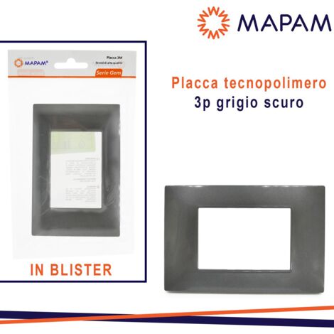 PLACCA 6003-08 3P GRIGIO SCURO VMR-PLN TECNOPOLIMER BLISTER
