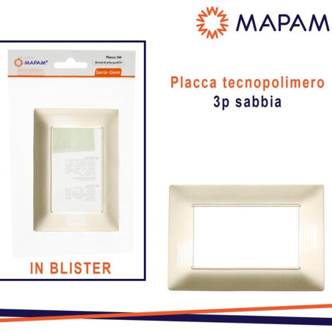 PLACCA 6003-11 3P SABBIA/VMR-PLN TECNOPOLIMERO T2 IN BLISTER