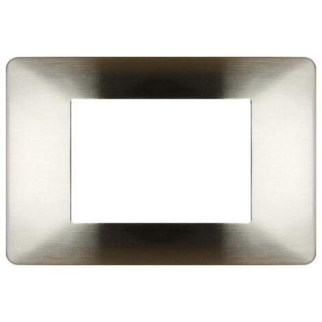 PLACCA 6803-5 3P ARGENTO SATINATO METALLO T2 GEM