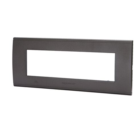 Placca 7 moduli 506 in plastica nera compatibile anche con BTicino Livinglight