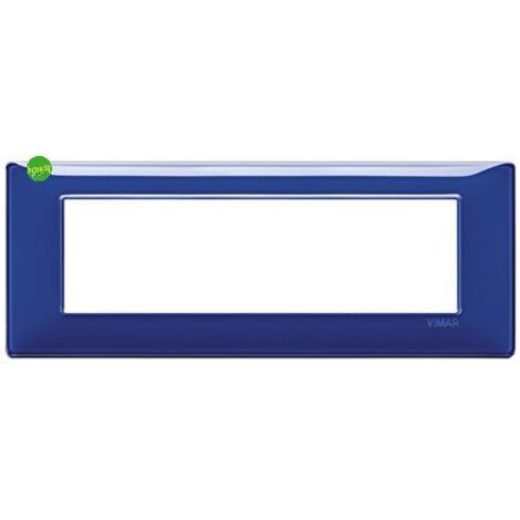 Placca 7 moduli Vimar plana reflex zaffiro