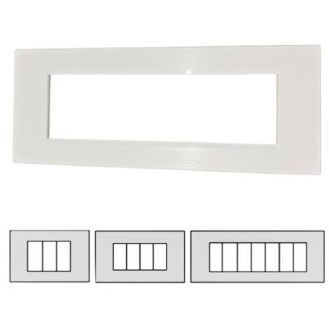 Placca 7 posti quadra bianca LivingLight Bticino LNA4807BI