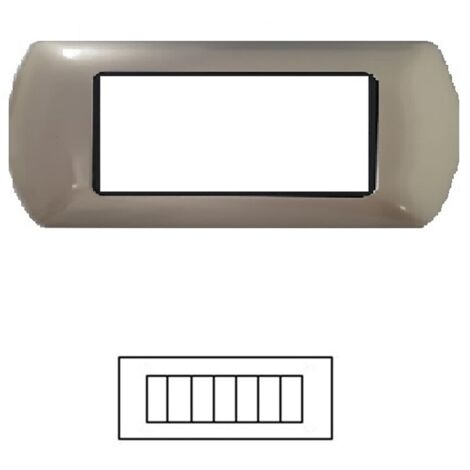Placca 7 Posti GRIGIO LIVING International in Acciaio L4807/LN4707 Compatibile