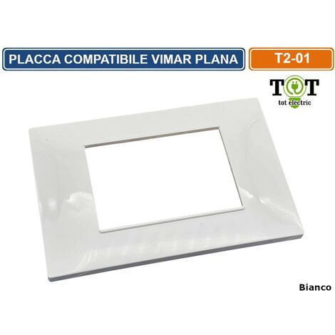 Placca 7 posti VIMAR Plana BIANCA V6007-1 Compatibile