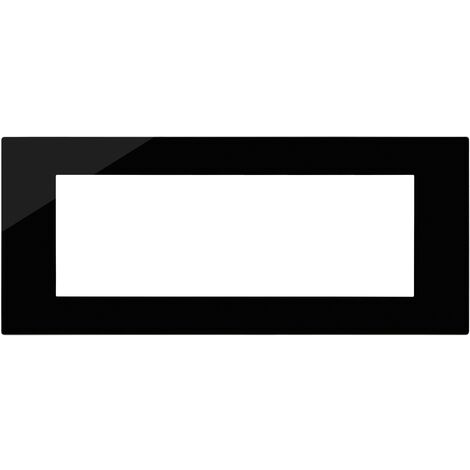 Placca 7m serie Linea Vimar 7 posti reflex nero 30657.42