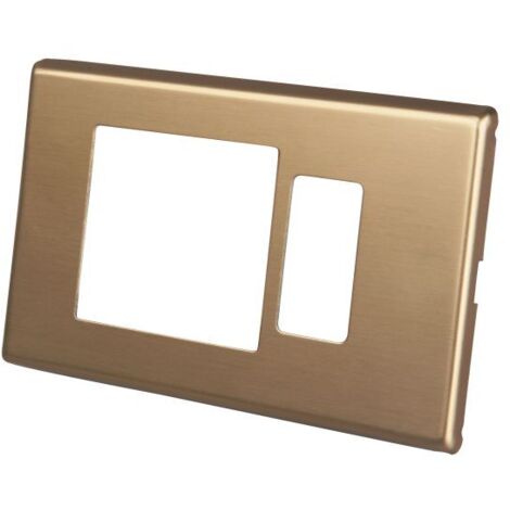 PLACCA A 2 FORI PER MODULO NORMALE E PRESA STANDARD ITALIANO-TEDESCO CON SUPPORO