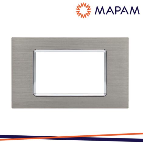 PLACCA ALLUMINIO T1-ART 8004LL-4 4P PLATINO