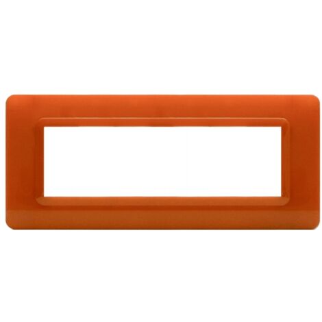 Placca AVE 44PY07AP "Tecnopolimero Sistema 44"  7 moduli Arancione opalino