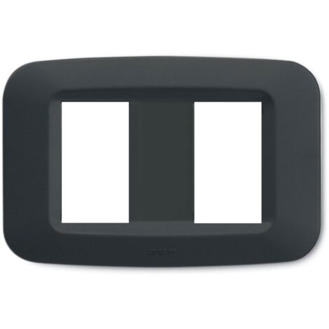Placca Ave in tecnopolimero Yes 45 2 Moduli grigio noir 45PY002GN