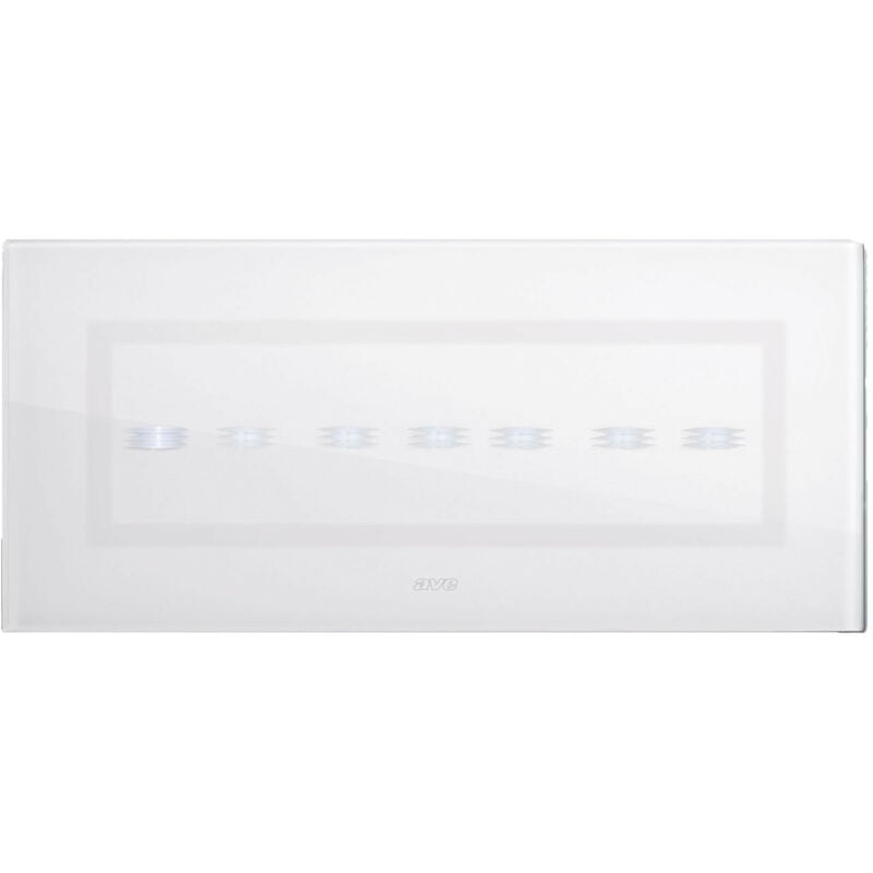 Placca AVE Touch in vetro 6/7 moduli Per 7 comandi a scomparsa colore Bianco finitura lucida 44PVTC7