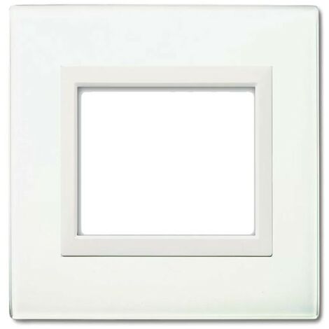 Placca Ave Vera Sistema 44 in Vetro 3 moduli bianco lucido 44PV3BL