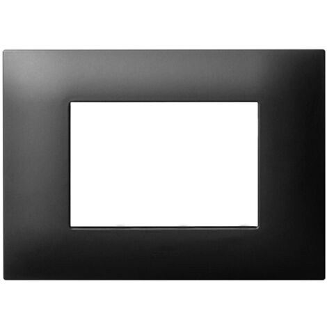 Placca 3 posti in tecnopolimero grigio antracite – Fissaggio a vite – Per installazione in ambienti interni – AVE