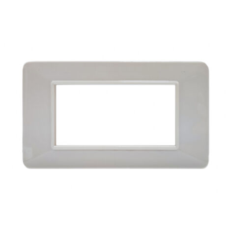 Placca Basic 3M 4M 7M Cromo Lucido Compatibile Vimar Plana 4 POSTI