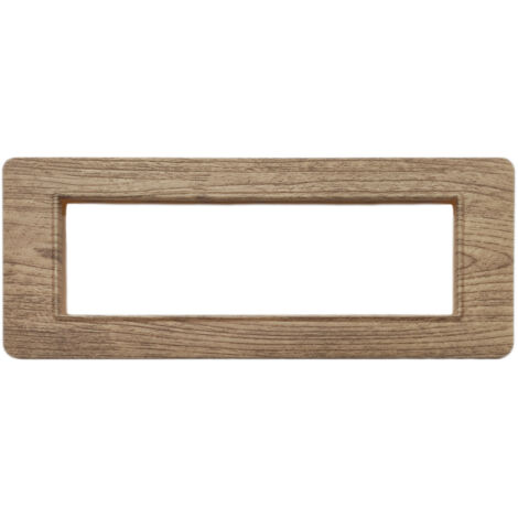 Placca Basic 3M 4M 7M Legno Chiaro Compatibile Vimar Plana 7 POSTI