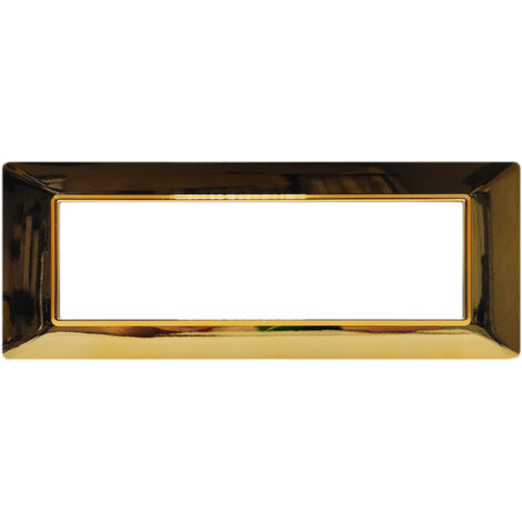 Placca Basic 3M 4M 7M Oro Lucido Compatibile Vimar Plana 7 POSTI