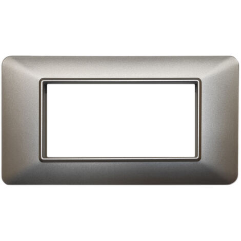 Placca Basic 3M 4M 7M Titanio Compatibile Vimar Plana 4 POSTI